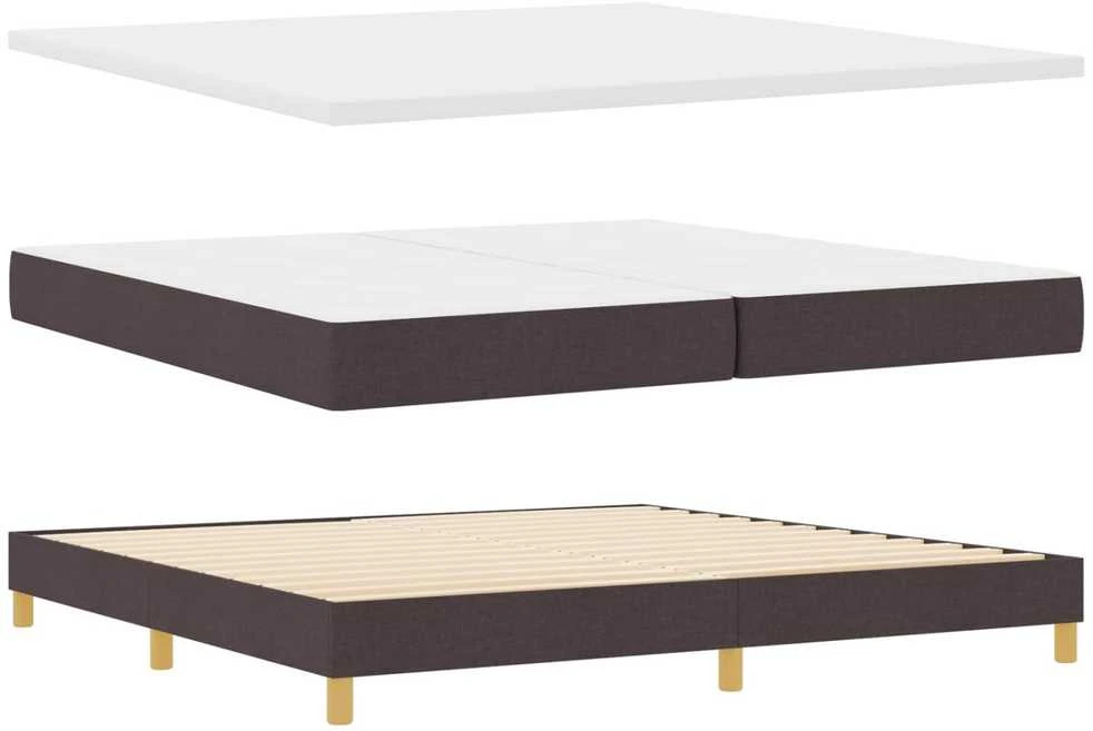 Kiemas lova su čiužiniu Tamsiai rudas 200 x 200 cm audinys