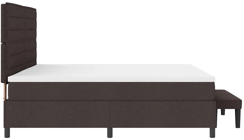 Kiemas lova su čiužiniu Tamsiai rudas 200 x 200 cm audinys