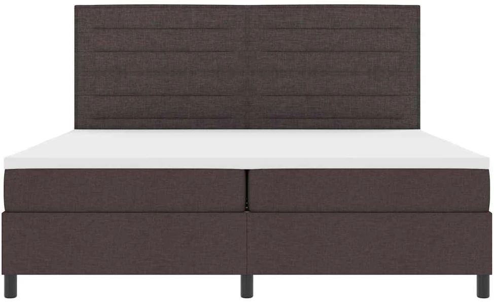 Kiemas lova su čiužiniu Tamsiai rudas 200 x 200 cm audinys