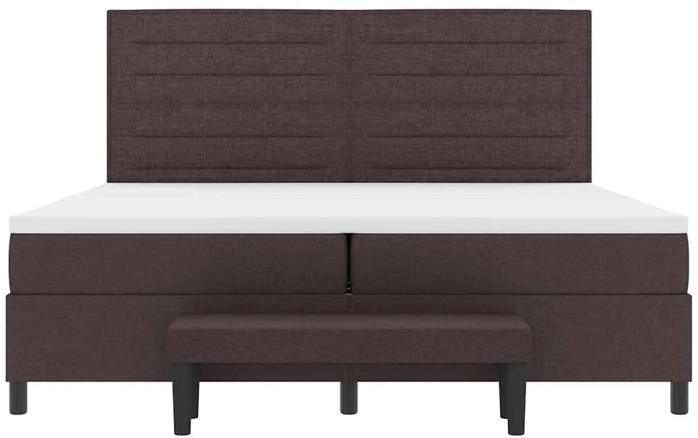 Kiemas lova su čiužiniu Tamsiai rudas 200 x 200 cm audinys