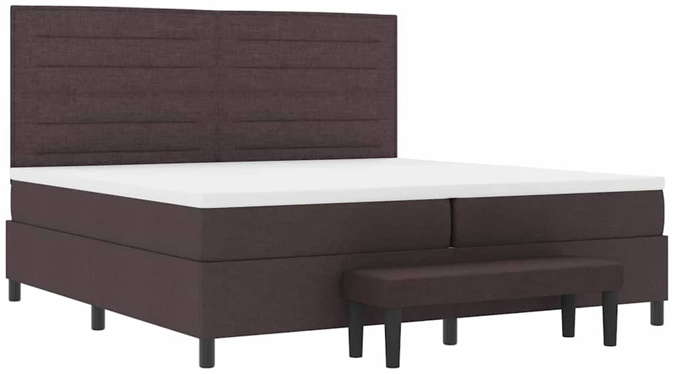 Kiemas lova su čiužiniu Tamsiai rudas 200 x 200 cm audinys