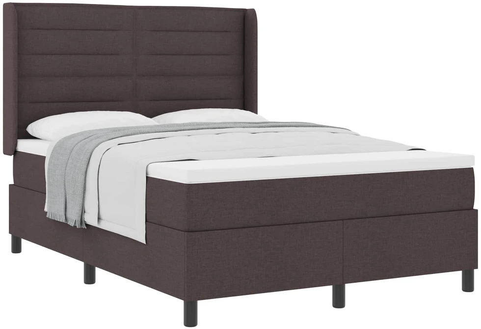 Kiemas lova su pagalve Tamsiai rudas 200 x 140 cm audinys