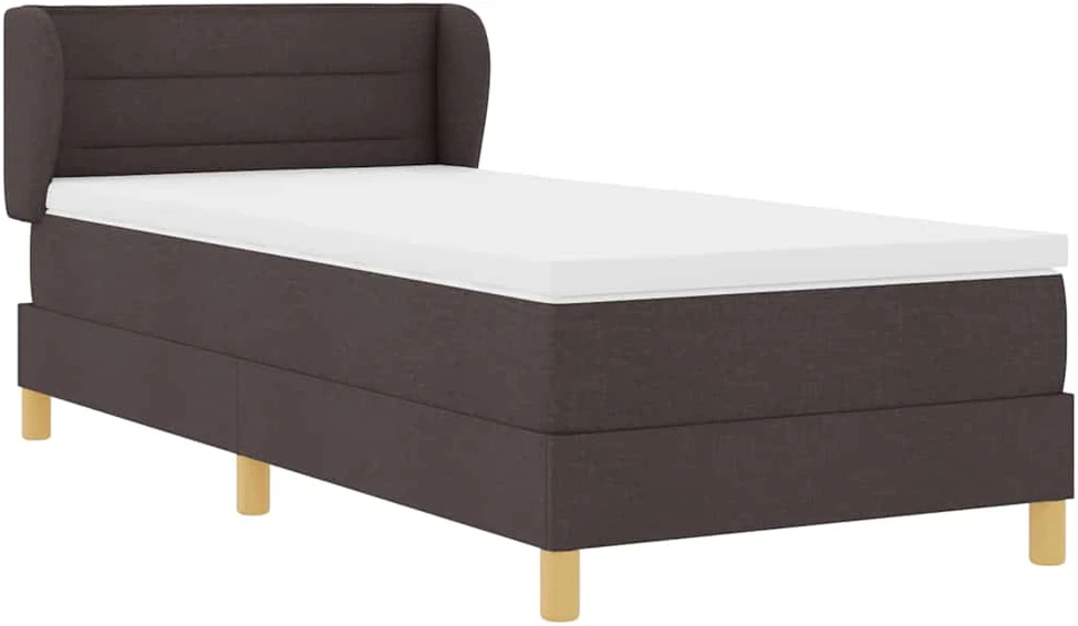 Kiemas lova su čiužiniu Tamsiai rudas 90 x 200 cm audinys