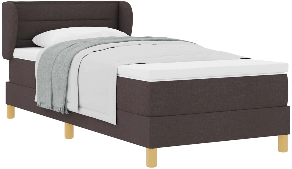 Kiemas lova su čiužiniu Tamsiai rudas 90 x 200 cm audinys