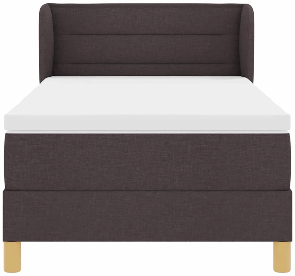 Kiemas lova su čiužiniu Tamsiai rudas 90 x 200 cm audinys