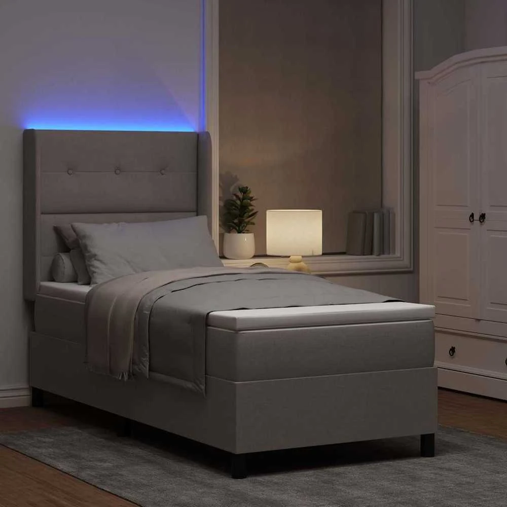 LED Čiužinio Lova su galvūgalio Tortora 100 x 200 cm audinys
