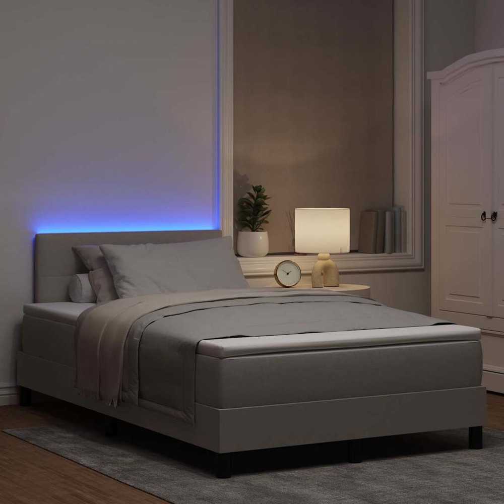 Kiemas lova su LED juostelėmis Tortora 120 x 190 cm audinys