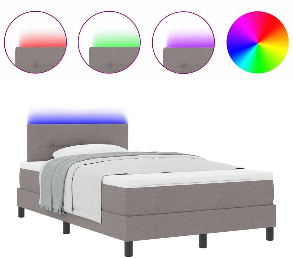Kiemas lova su LED juostelėmis Tortora 120 x 200 cm audinys