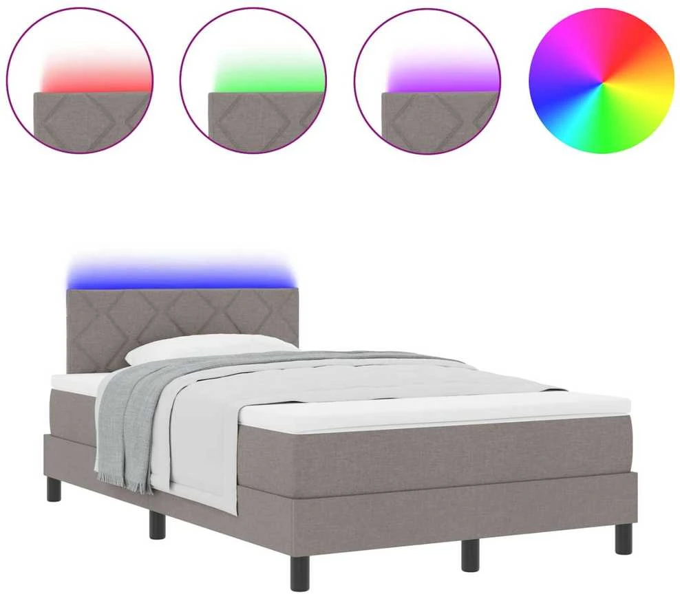 Kiemas lova su LED juostelėmis Tortora 120 x 200 cm audinys