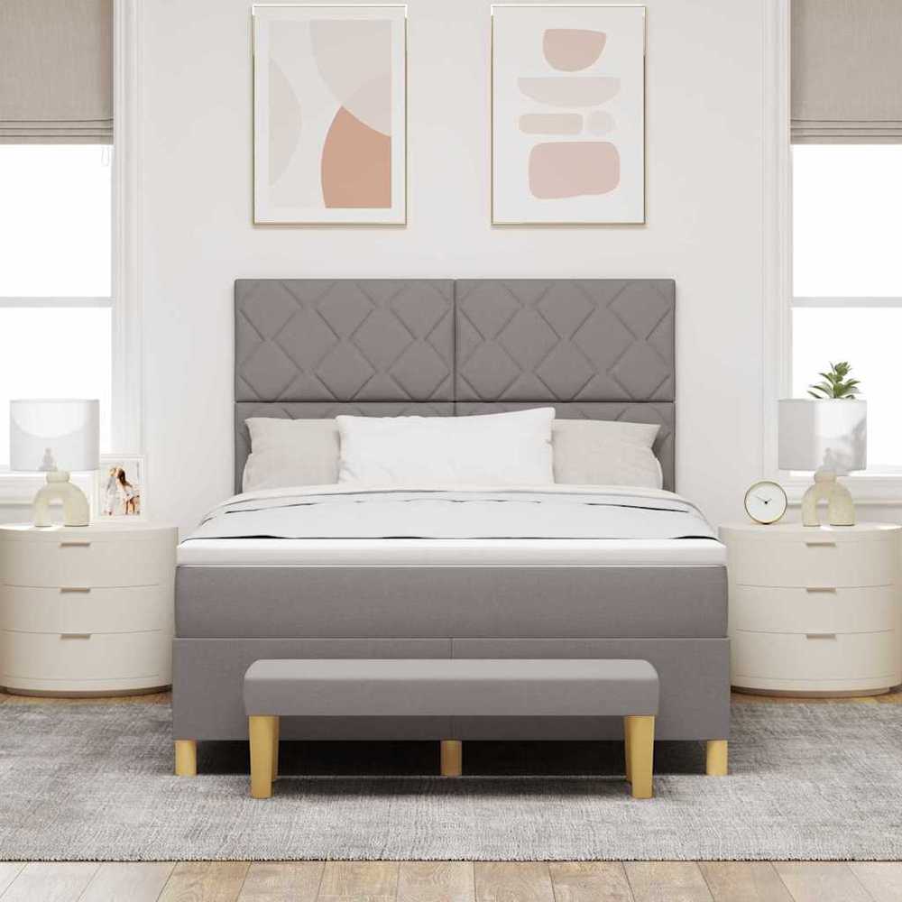 Kiemas lova su pagalve Tortora 200 x 140 cm audinys