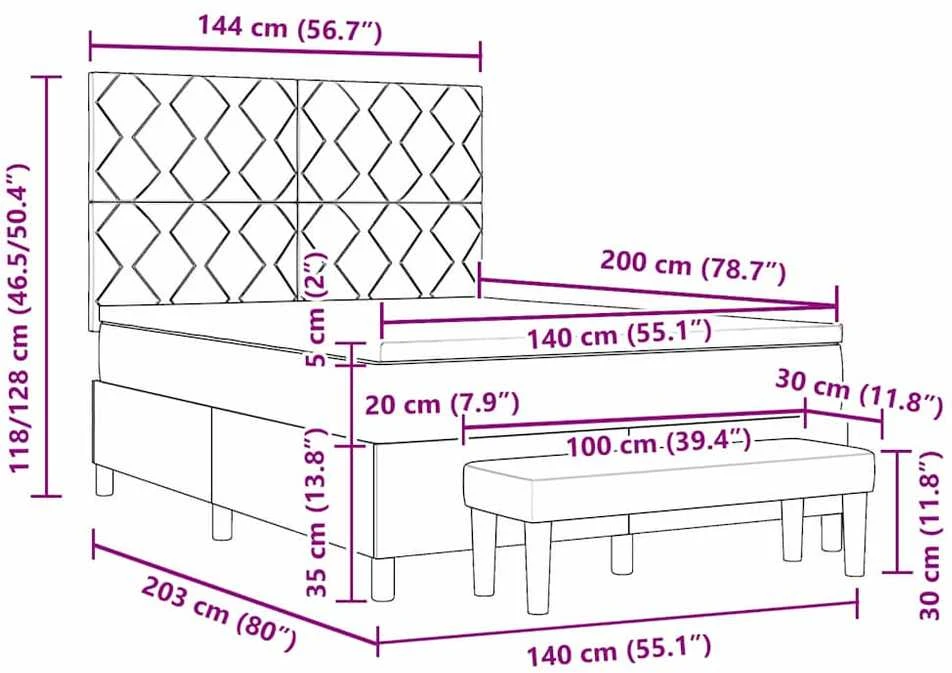 Kiemas lova su pagalve Tortora 200 x 140 cm audinys