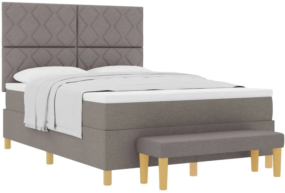 Kiemas lova su pagalve Tortora 200 x 140 cm audinys