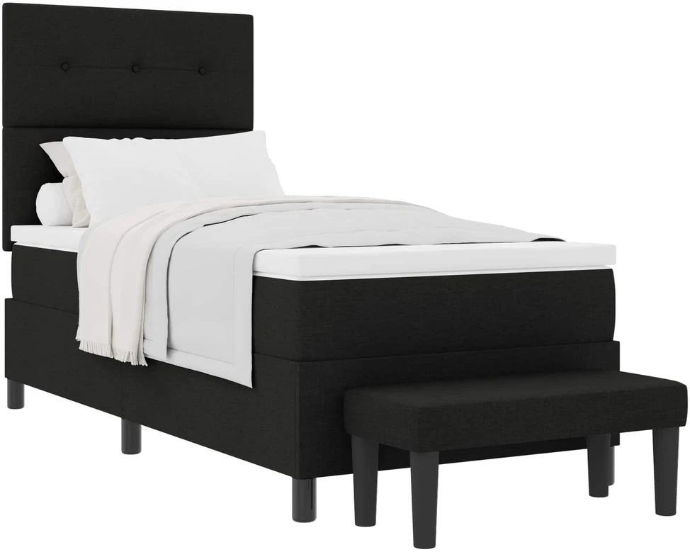 Kiemas lova su galvūgalio Juoda 100 x 200 cm audinys