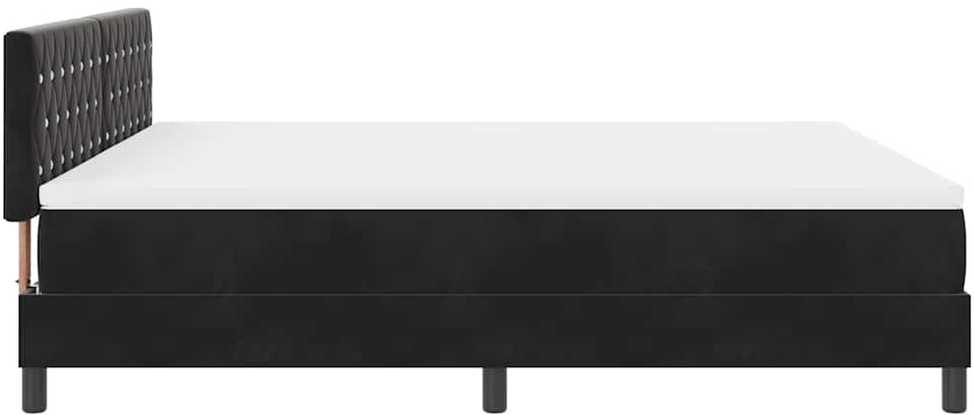 LED Čiužinio Lova su čiužiniu su LED Juoda 180 x 200 cm Aksomas