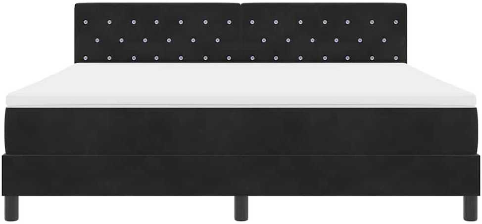 LED Čiužinio Lova su čiužiniu su LED Juoda 180 x 200 cm Aksomas