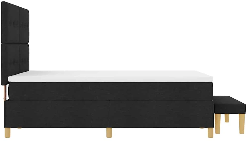 Kiemas lova su galvūgalio Juoda 200 x 140 cm audinys