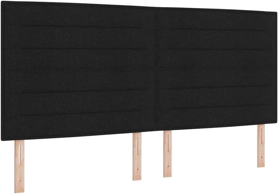 Kiemas lova su čiužiniu Juoda 200 x 200 cm audinys