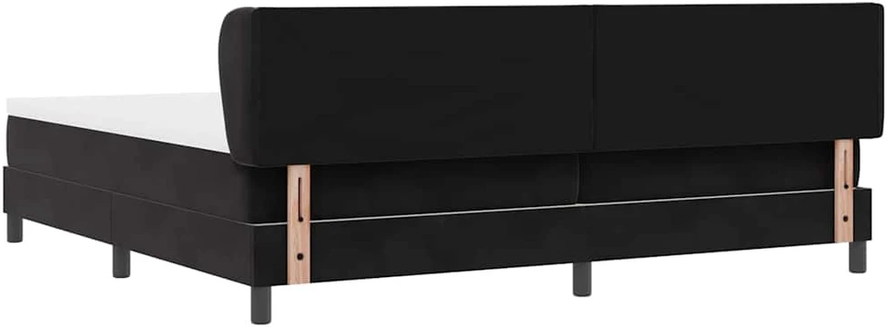 Kiemas lova su galvūgalio Juoda 200 x 200 cm Aksomas