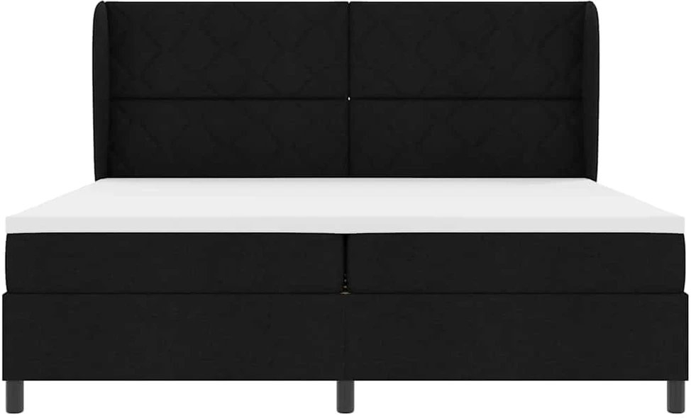Kiemas lova su galvūgalio Juoda 200 x 200 cm audinys