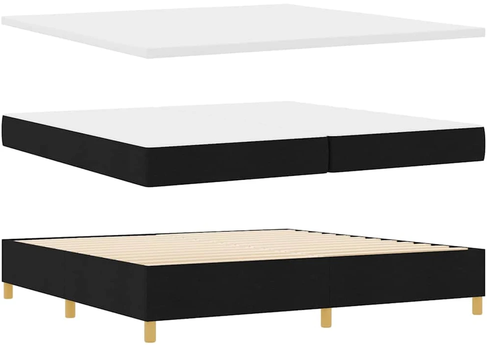 Kiemas lova su galvūgalio Juoda 200 x 200 cm audinys