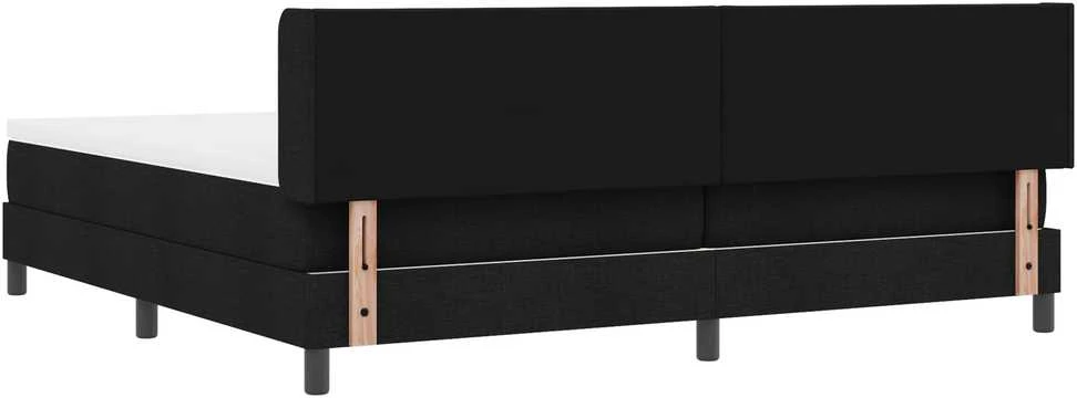 Kiemas lova su galvūgalio Juodas 200 x 200 cm audinys