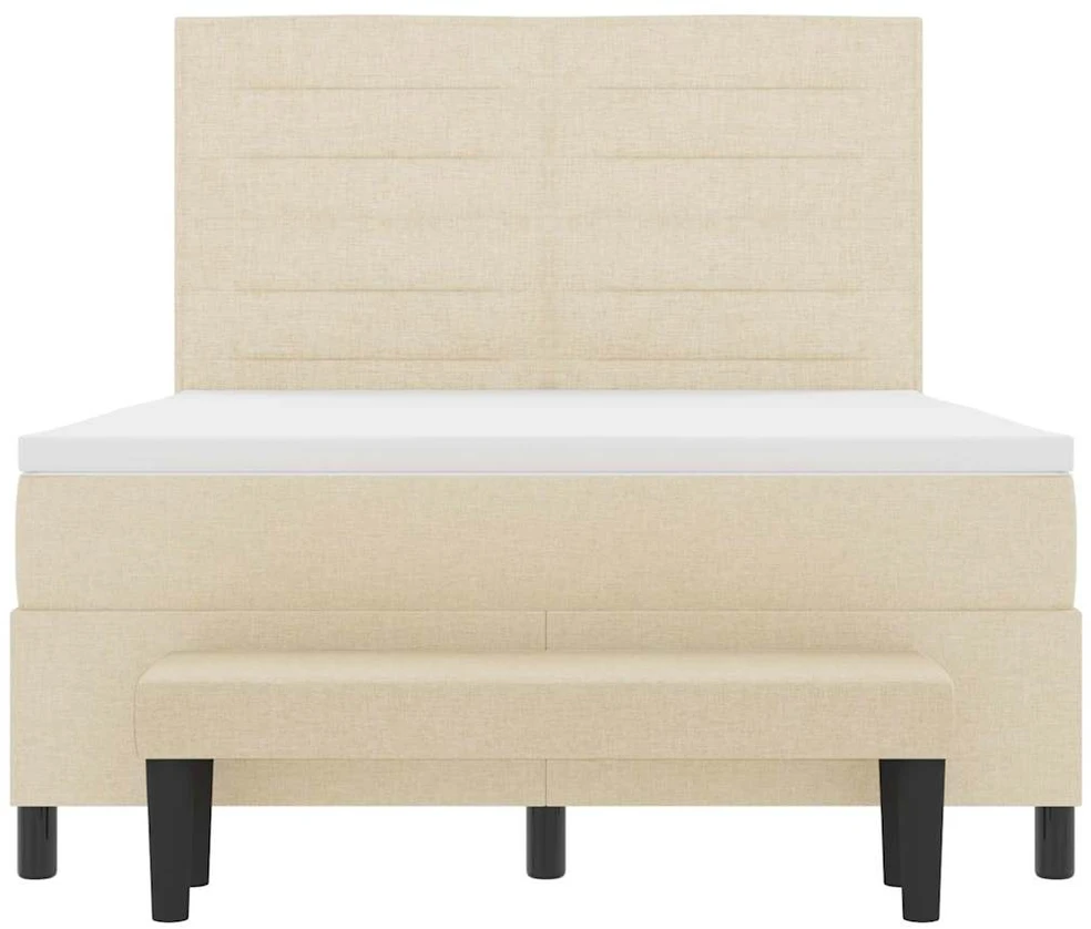 Kiemas lova su galvūgalio Kreminė 140 x 200 cm audinys