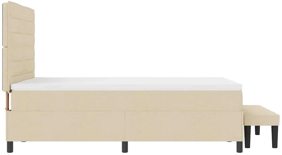 Kiemas lova su galvūgalio Kreminė 160 x 200 cm audinys