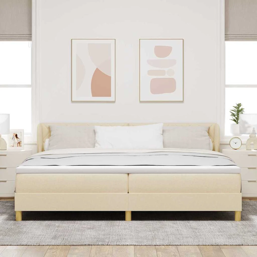 Kiemas lova su galvūgalio Kreminė 200 x 200 cm audinys
