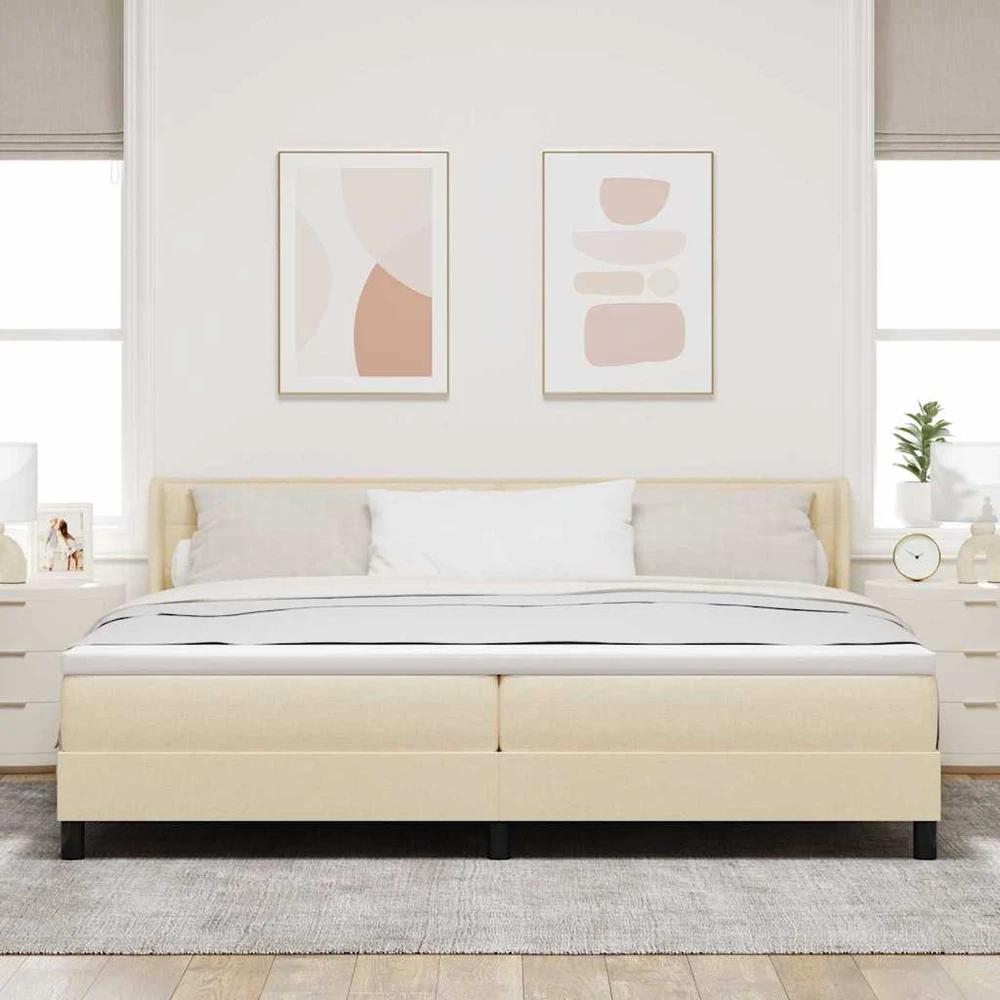 Kiemas lova su galvūgalio Kreminė 200 x 200 cm audinys