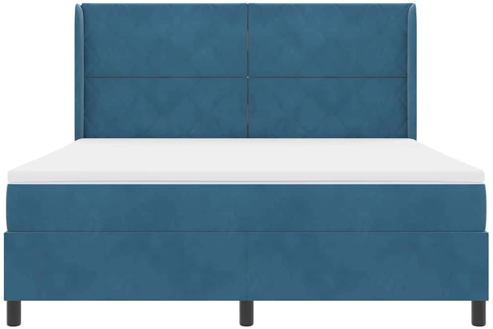 Kiemas lova su galvūgalio Mėlyna 180 x 200 cm Aksomas
