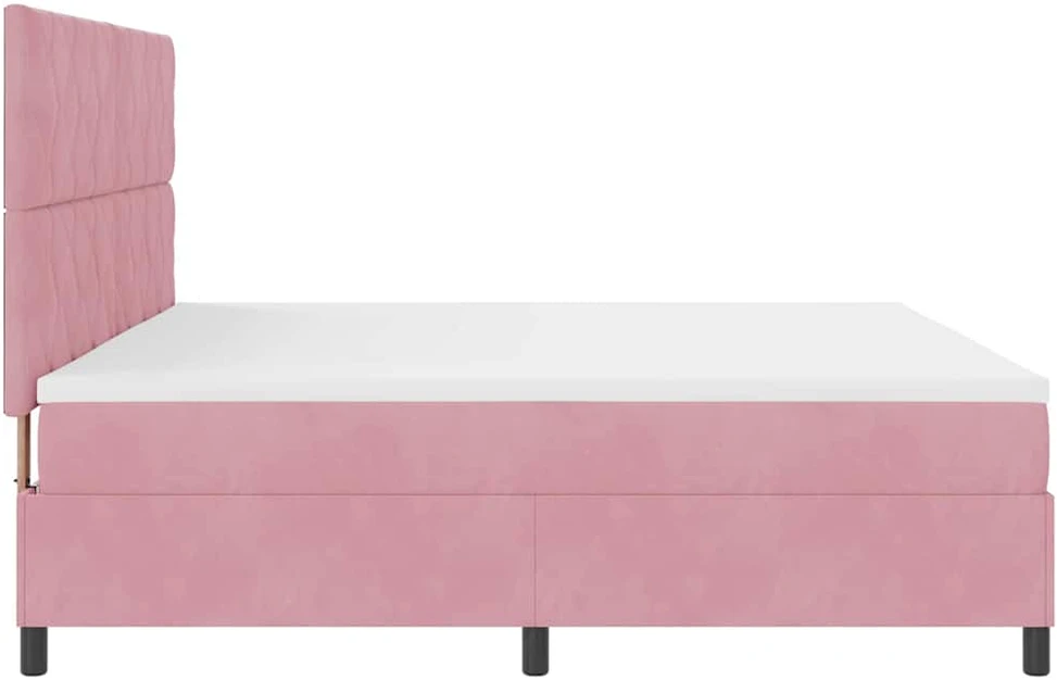 Kiemas lova su galvūgalio Rožinė 200 x 200 cm Aksomas