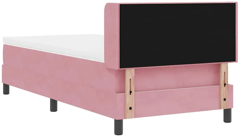 Kiemas lova su galvūgalio Rožinė 200 x 80 cm Aksomas
