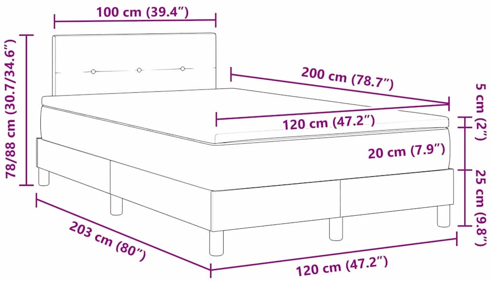 Kiemas lova su galvūgalio Šviesiai pilka 120 x 200 cm audinys