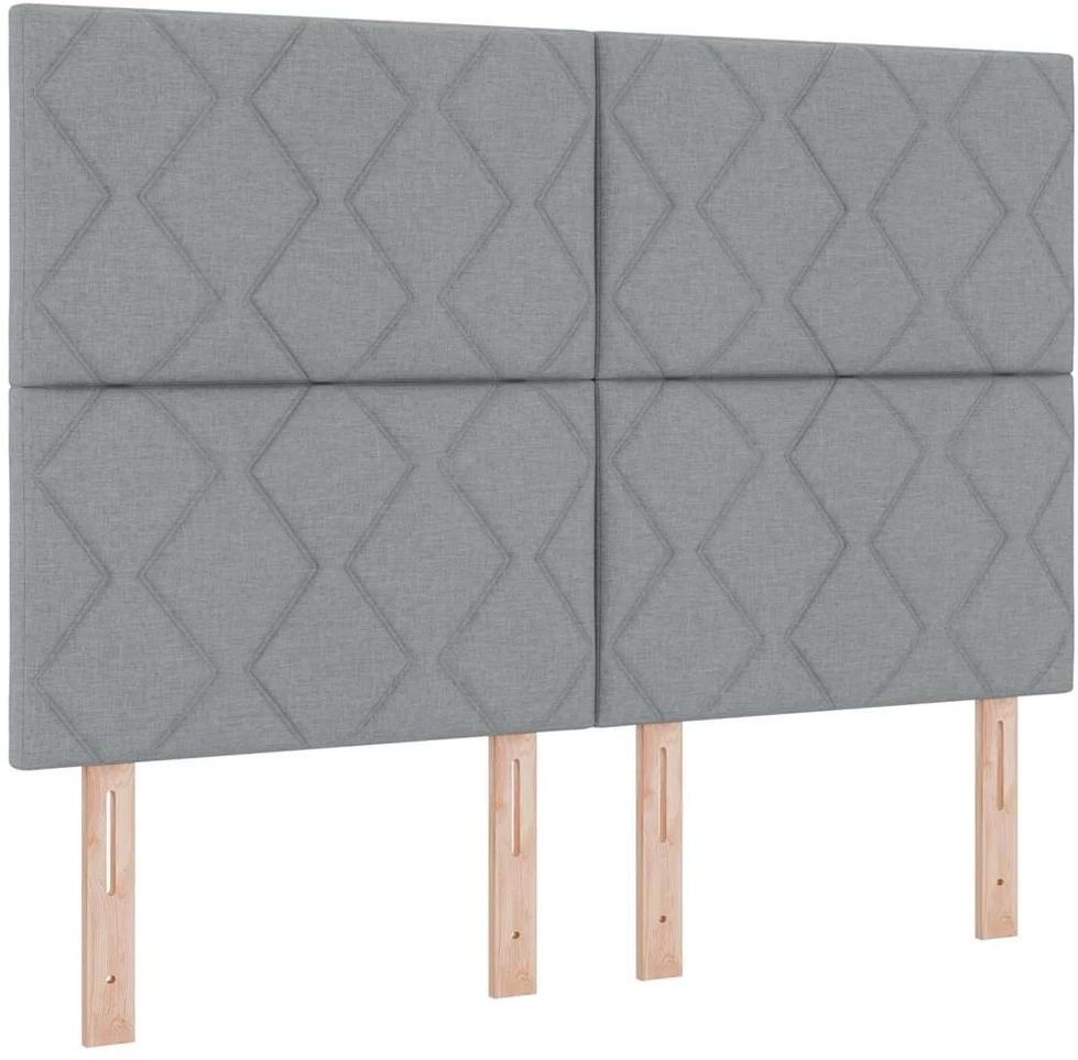 Kiemas lova su galvūgalio Šviesiai pilka 140 x 190 cm audinys