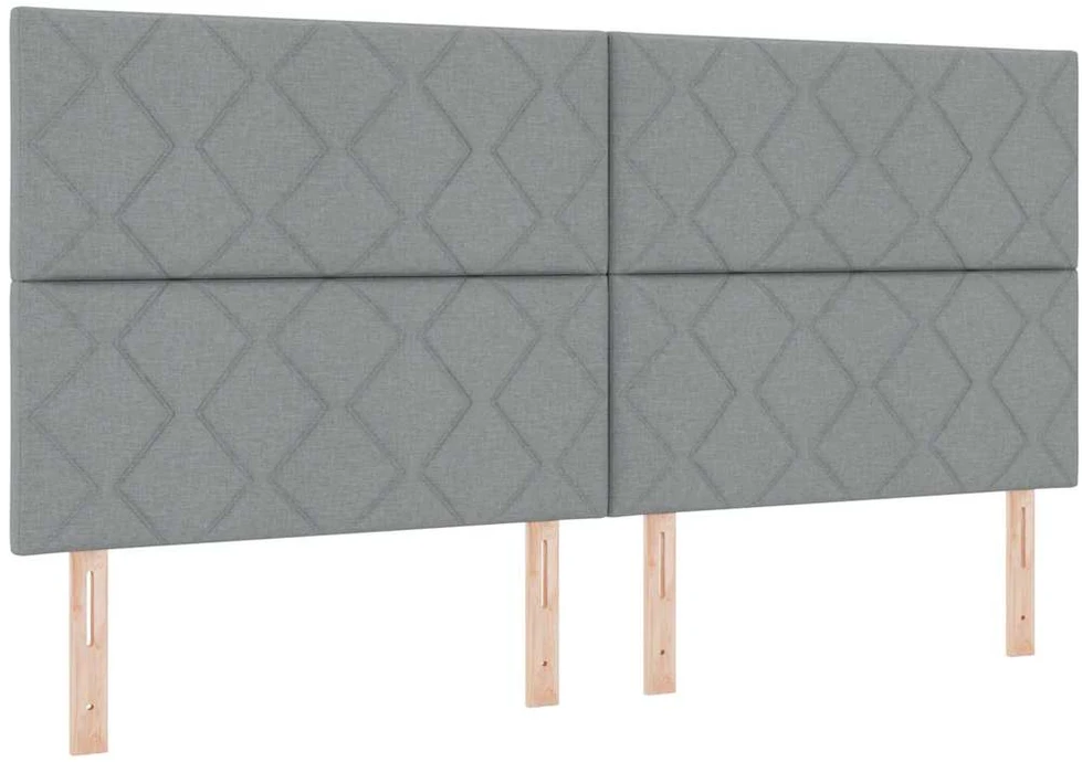 Kiemas lova su galvūgalio Šviesiai pilka 200 x 200 cm audinys