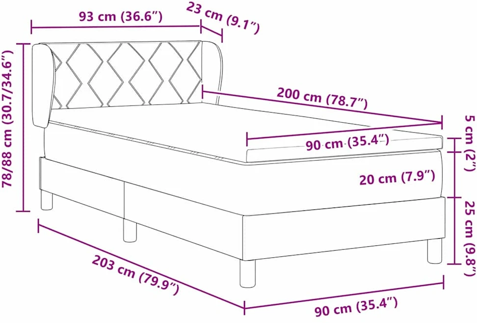 Kiemas lova su galvūgalio Šviesiai pilka 90 x 200 cm audinys