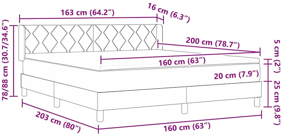 Kiemas lova su galvūgalio Šviesiai pilka 200 x 160 cm audinys
