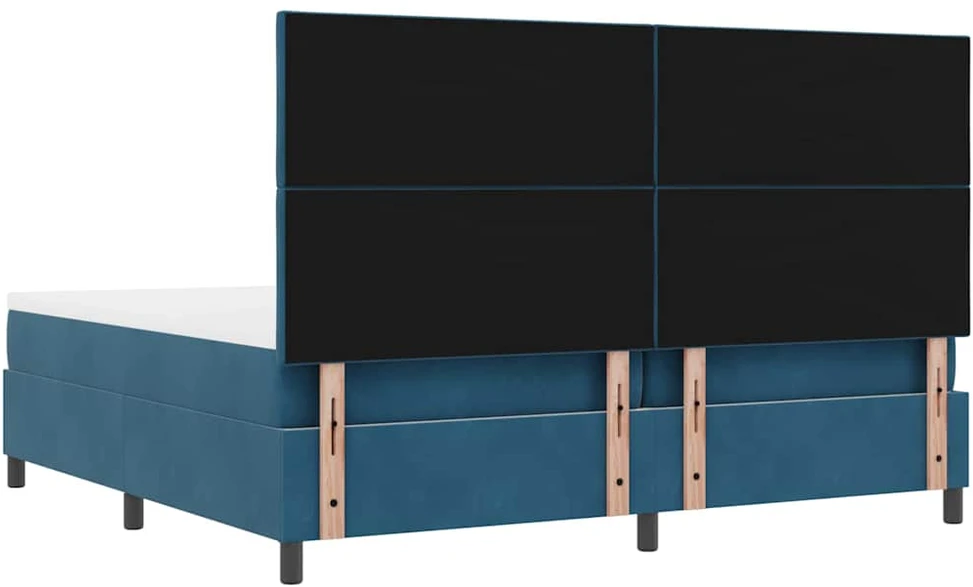 Kiemas lova su galvūgalio Tamsi mėlyna 200 x 200 cm Aksomas