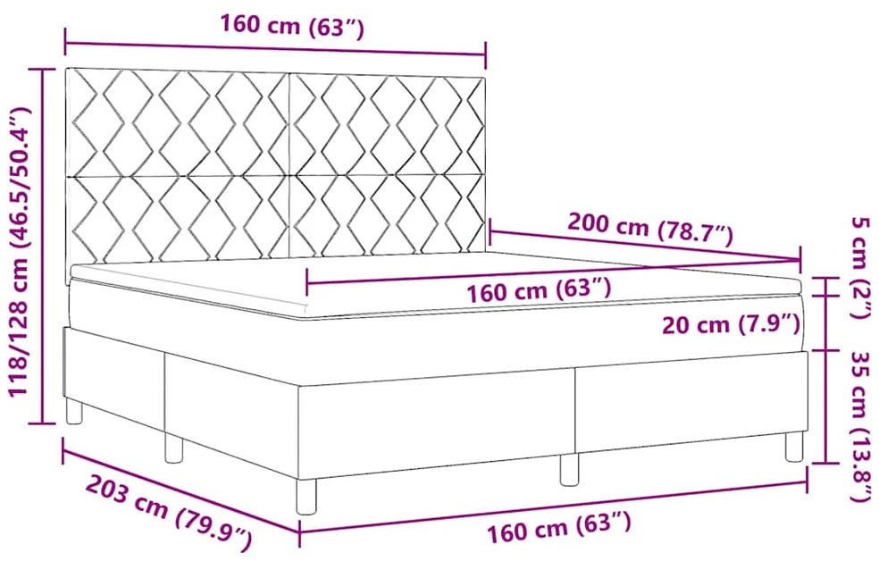 Kiemas lova su galvūgalio Tamsiai mėlyna 160 x 200 cm Aksomas