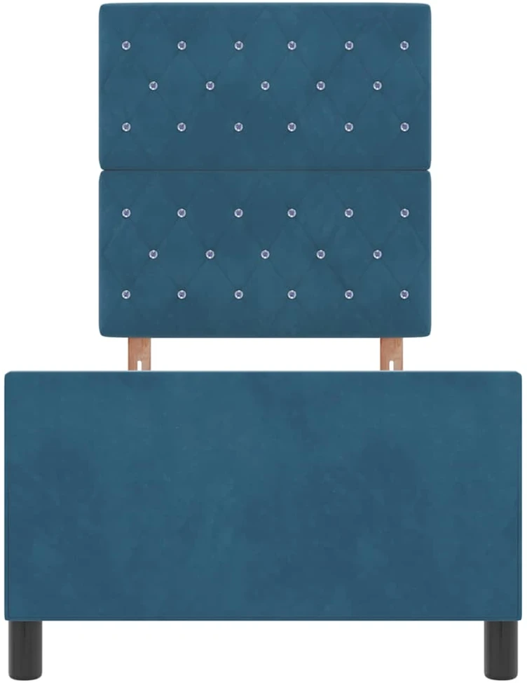 Kiemas lova su galvūgalio Tamsiai mėlyna 80 x 200 cm Aksomas