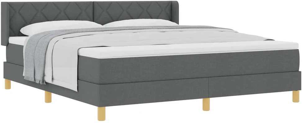 Kiemas lova su galvūgalio Tamsiai pilka 200 x 180 cm audinys