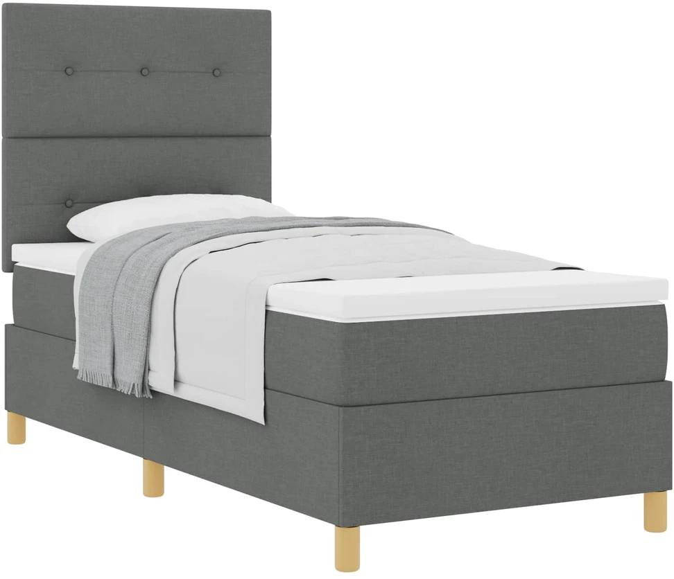 Kiemas lova su galvūgalio Tamsiai pilka 80 x 200 cm audinys