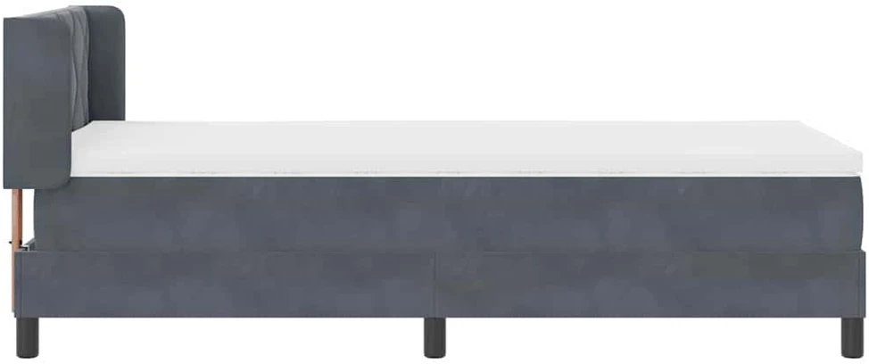 Kiemas lova su galvūgalio Tamsiai pilka 200 x 90 cm Aksomas
