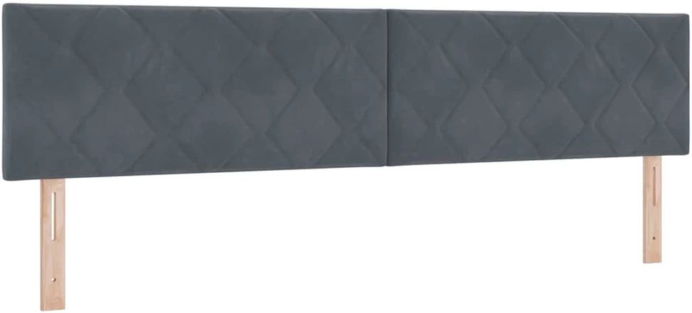 Kiemas lova su galvūgalio Tamsiai pilka 200 x 200 cm Aksomas
