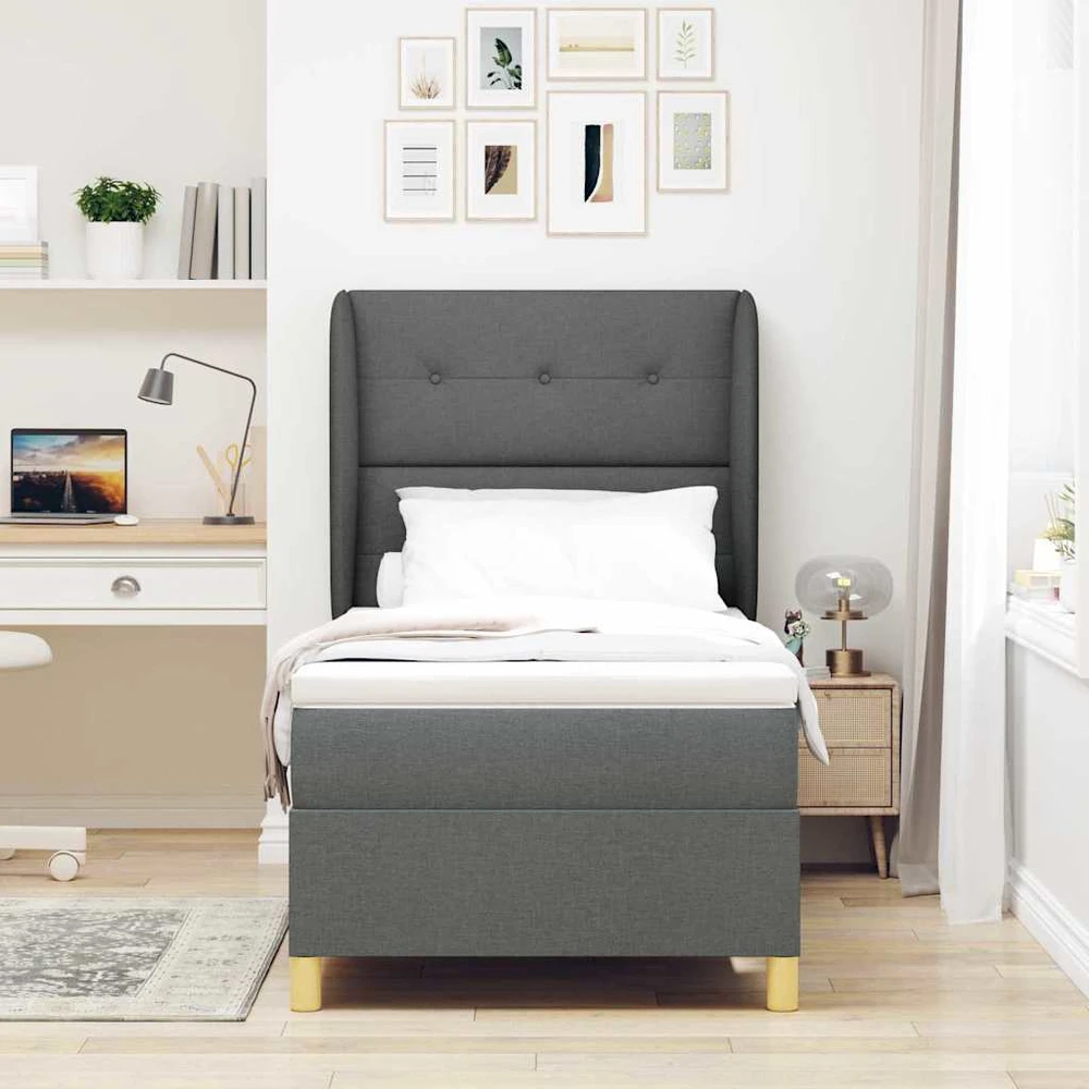 Kiemas lova su galvūgalio Tamsiai pilka 200 x 100 cm audinys