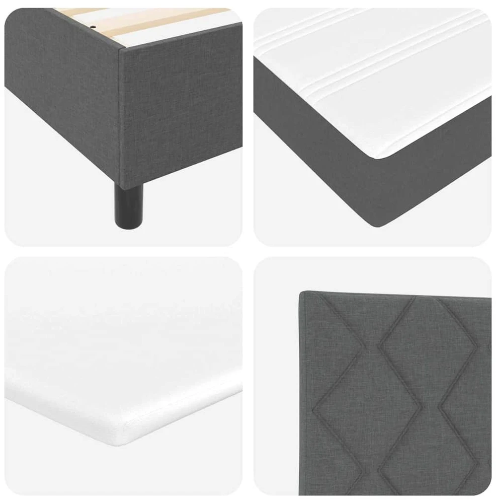 Kiemas lova su galvūgalio Tamsiai pilka 140 x 190 cm audinys