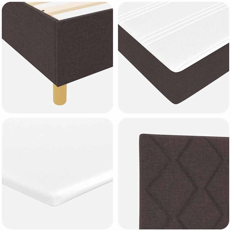 Kiemas lova su galvūgalio Tamsiai rudas 160 x 200 cm audinys