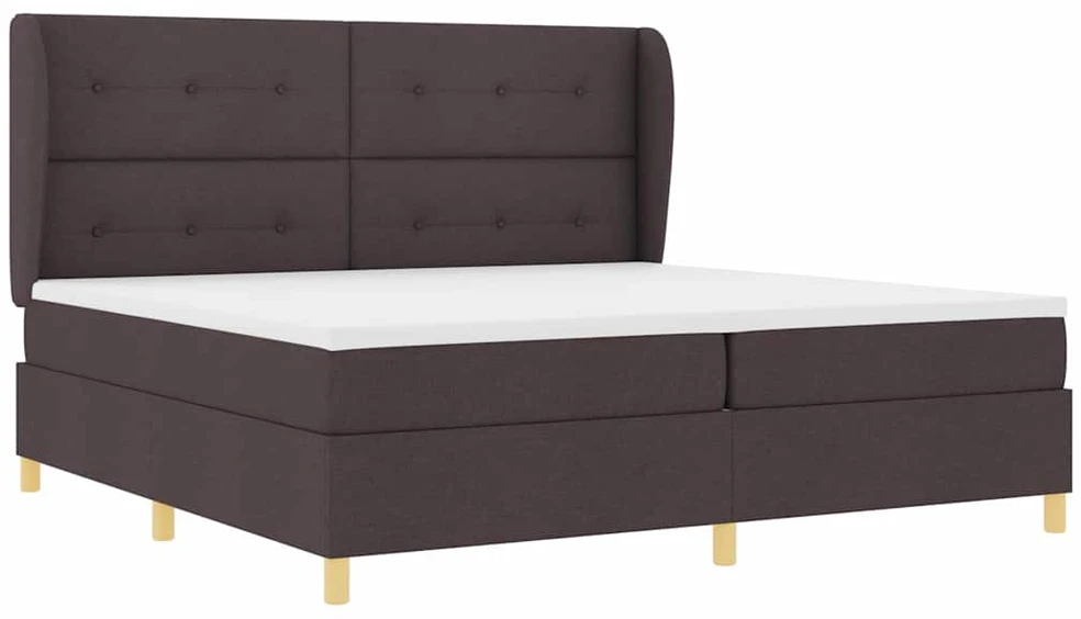 Kiemas lova su galvūgalio Tamsiai rudas 200 x 200 cm audinys