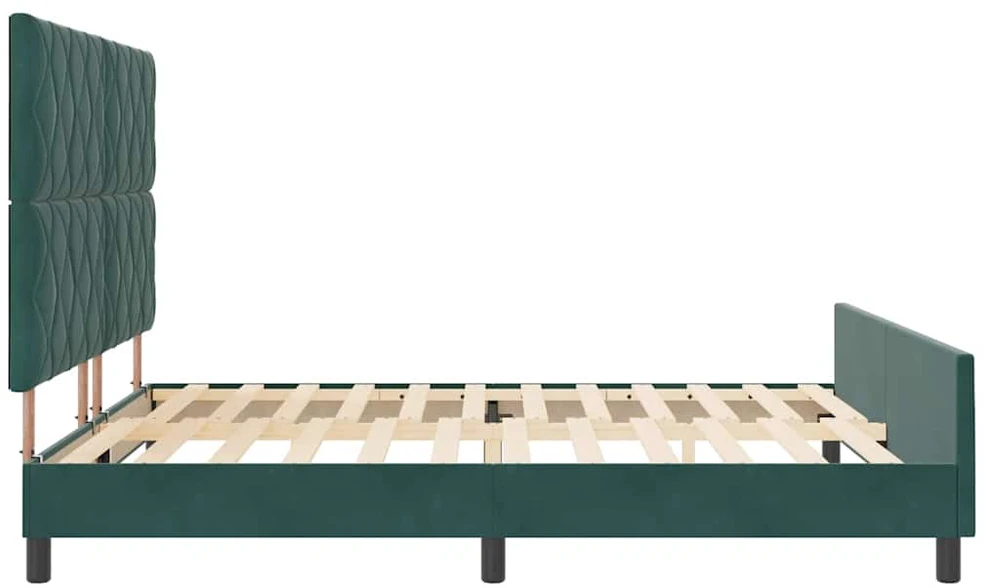 Kiemas lova su galvūgalio Tamsiai žalia 180 x 200 cm Aksomas