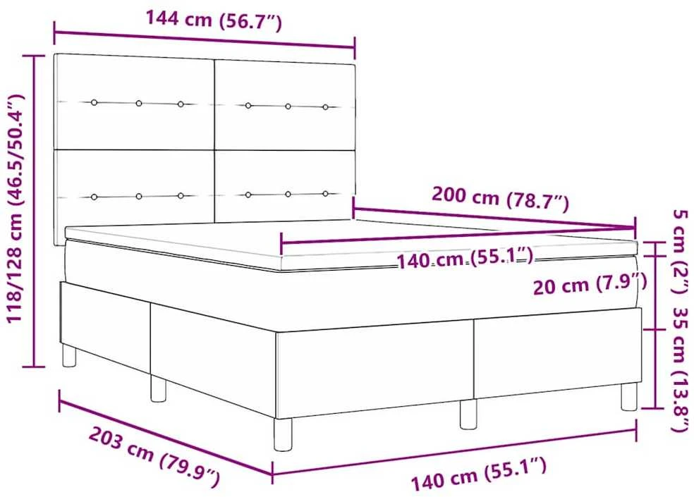 Kiemas lova su galvūgalio Tortora 140 x 200 cm audinys